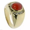 jkc Red Agate Natural Ruby Simulated Cz Accent 18K Gold