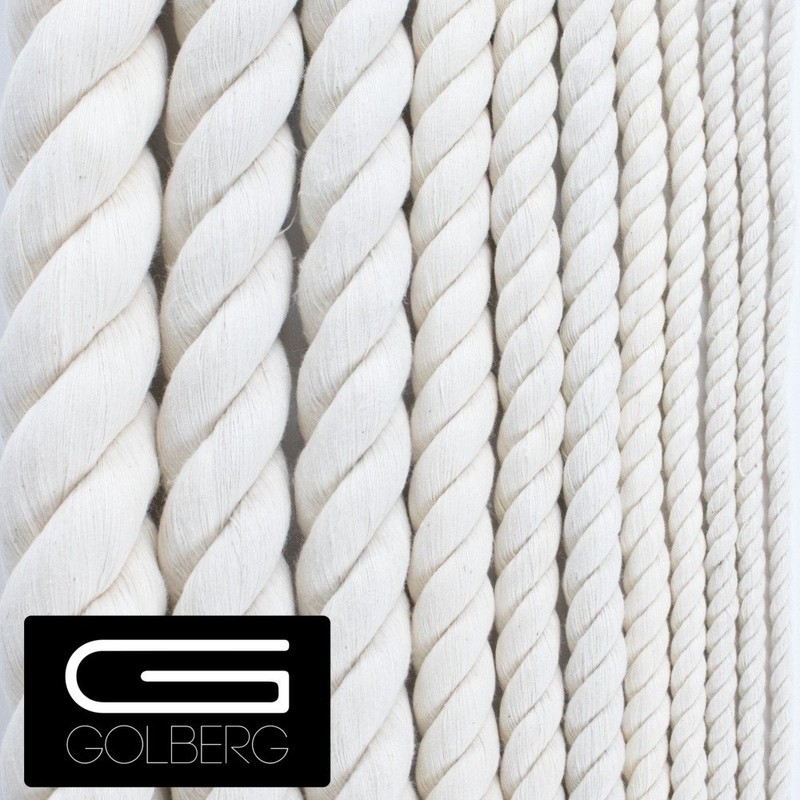 GOLBERG Twisted 100% Natural Cotton Rope - White Cotton Rope