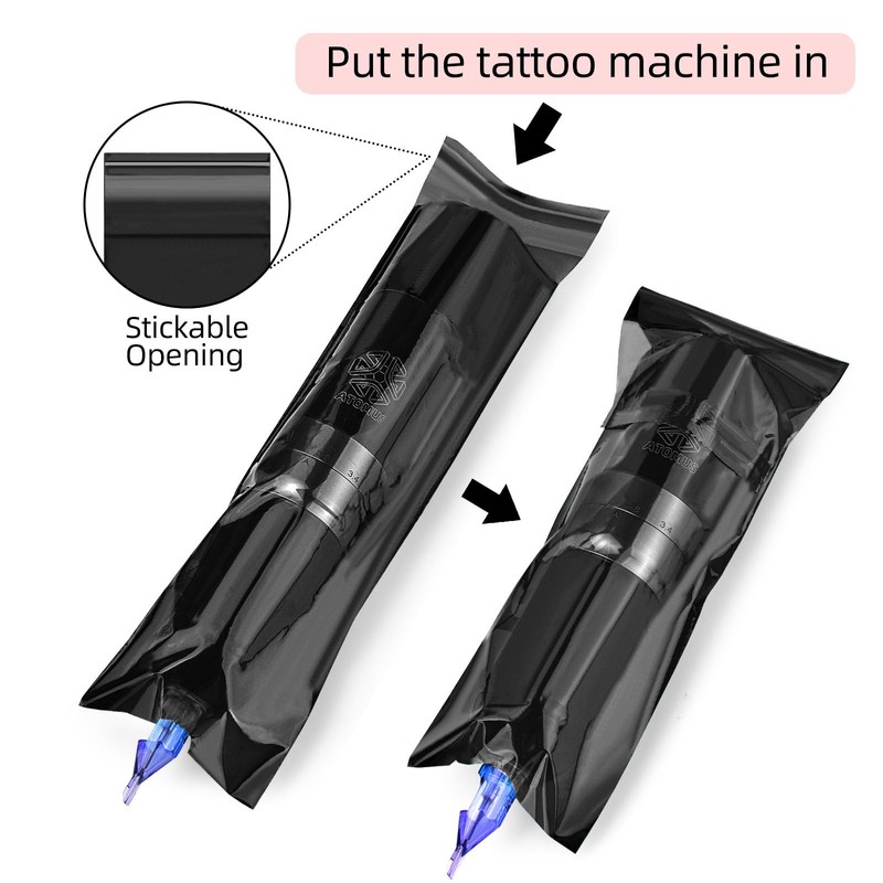 ATOMUS Tattoo Machine Covers (100 Pcs) - Easy to Apply