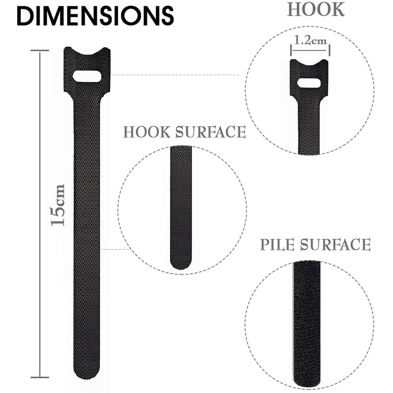 (100Pack- 8inch) Longer Reusable Cable Ties|Cable Tie|H HOME-MART Cable Straps