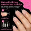 Misssix Short Almond Gel Nail Kit, 432Pcs Pre Etched Clear