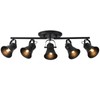 KEESFU 5-Light Track Lighting Kit,Black Semi Flush Mount Ceiling Light