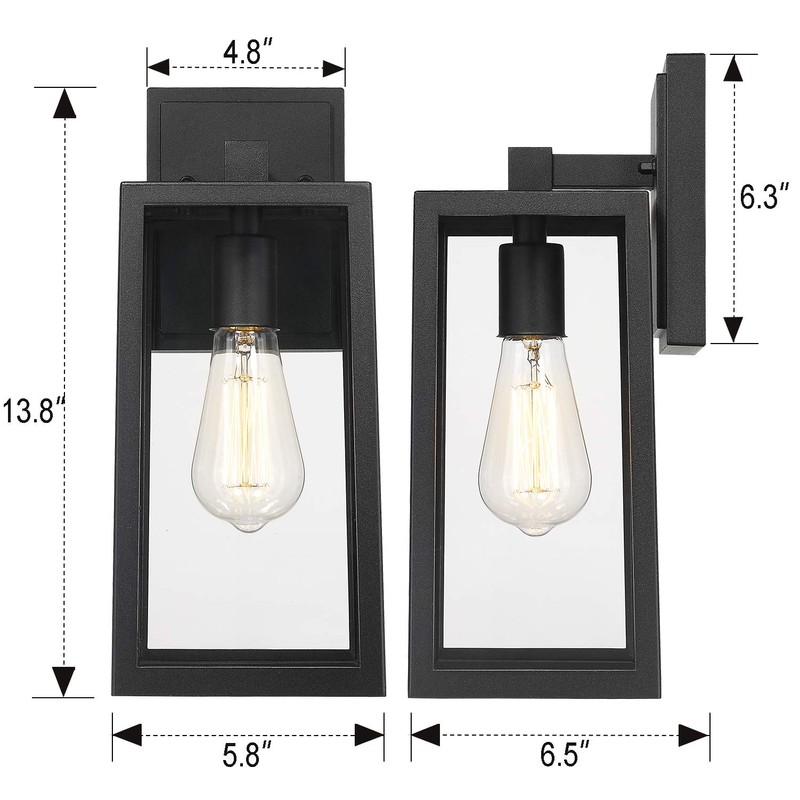 Emliviar Outdoor Wall Lantern, 13.8 Inch 1-Light Exterior Porch Light