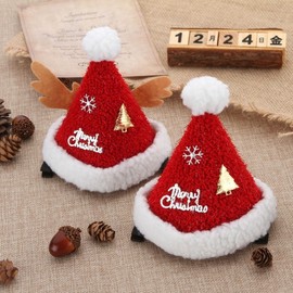 New Christmas Hairpin: Cute Fur Hat & Crystal Party Look Hair Ornament Free Size/T1-2 No Wings 20ea