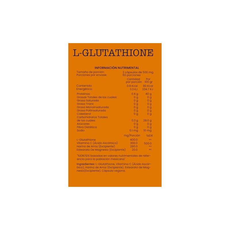 L-Glutathione Suplemento Alimenticio de Joycare Juliana, 120 Cápsulas con Vitamina