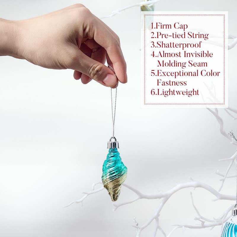 Valery Madelyn Summer Beach Ornaments for Small Tree, 20ct Shatterproof