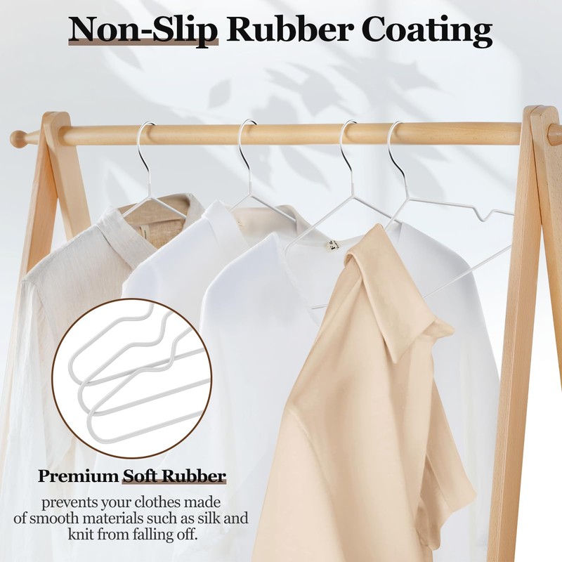 UEAKPIC 30 Pack 16" Non-Slip Rubber Coated Metal Suit Hangers
