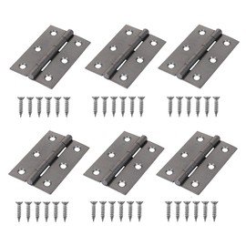 TERF® Steel Butt Hinges 75mm Door Butt Hinges Folding 75mm [3 inch] Self Colour for Home Furniture Bathroom Cabinet Window Internal Doors Including Fixing Screw - Pack of 6