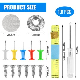 Fonyet 100 Piece Roof Liner Repair Kit Universal Car Canopy Repair Rivets Car Canopy Attachment Set with Pins Screwdriver Tape Measure for Majority Cars
