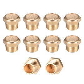 sourcing map 10pcs Brass Silencer G1/4 Adjustable Silencer G Brass