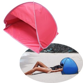 Portable Sun Beach Shade Canopy - Mini Adjustable Beach Shelter Sun Protection for Face While Sunbathing Sun Shade Tent Pillow Tents(M,Pink)