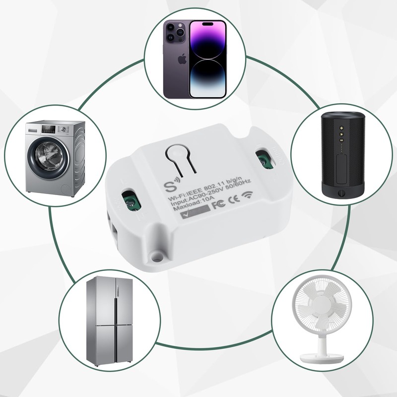 Smart Light Switch Module, Pack of 4 10A WiFi Switch,