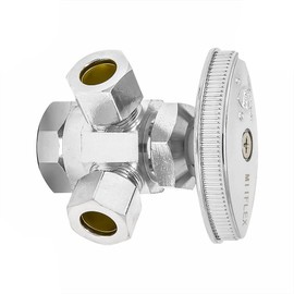 GULUANT Replacement 1/2 Inch FIP x 1/2 Inch Slip Joint x 1/2 Inch Slip Joint Multi Turn Brass Angle Stop Valve for Thrifco Plumbing 4405605