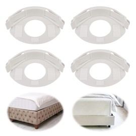 lasuroa 4pcs Bed Sheet Holder with Lock Strips, Non-Slip Lock Sheet Holders Keep Sheets Neat Removable Fitted Sheets Corner Clips for Mattress Protectors Bedding Blankets (White)