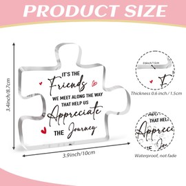 Pigort Friend Gifts for Women Friend Work Bestie BFF Soul Sister, Friendship Gifts for Coworker Friendship, Birthday Gifts for Friend Friendship Gifts Decorative Acrylic 3.4x4inch (Pink)