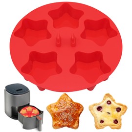 ZONBBEE Silicone Muffin Pan - 5 Cup Non-Stick Cupcake Pan Just PoP Out, Food Grade Fower Molds Silicone Baking Cups, Perfect for Egg Muffin, Cupcake, Dishwasher Safe (1Pack Muffin Pan)