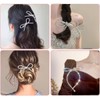 ZAAWUUT 2 Pieces Bow Hair Clips,Bowknot Clips Hair Bows,Rhinestone Hair