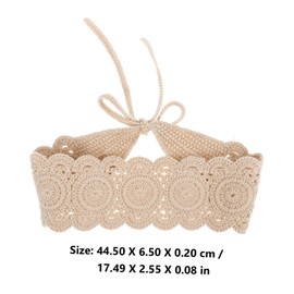 TOVINANNA Handwoven Crochet Bandana for Women Vintage Floral Head Scarf Knitted Lace Hair Wraps Comfortable Cotton Accessories Sun Shield Suitable for All Head