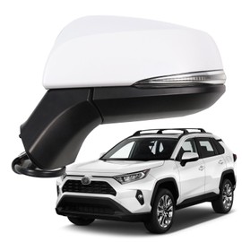 Liizoo Side Mirror for RAV4 2023 2022 Car Door Mirror Fits for Toyota RAV4 2019 2020 2021 Left Driver Side | Power | Heated |Turning Signal |BSM |replace partslink TO1320384,TO1320388| WHITE (LH)