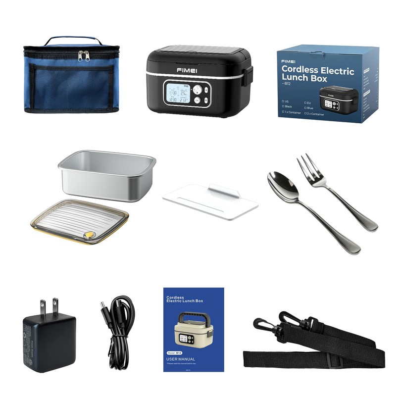 FIMEI Cordless Heated Lunch Box - 27000mAh Rechargeable Food Warmer