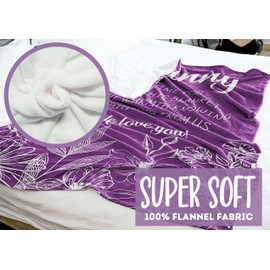 InnoBeta Granny Gifts from Grandkids, Grandma Gifts for Granny, Granny Flannel Throw Blankets on Christmas, Mother's Day, Birthday, 50" x 65", Pueple Flowers