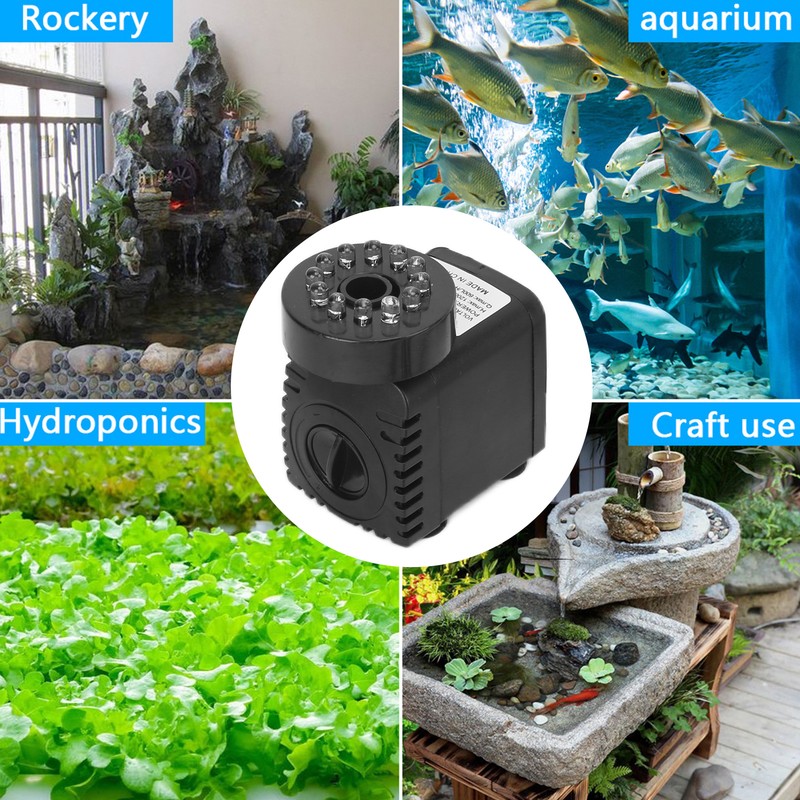 Submersible Fountain Pump With LED Light Water Pump Light for