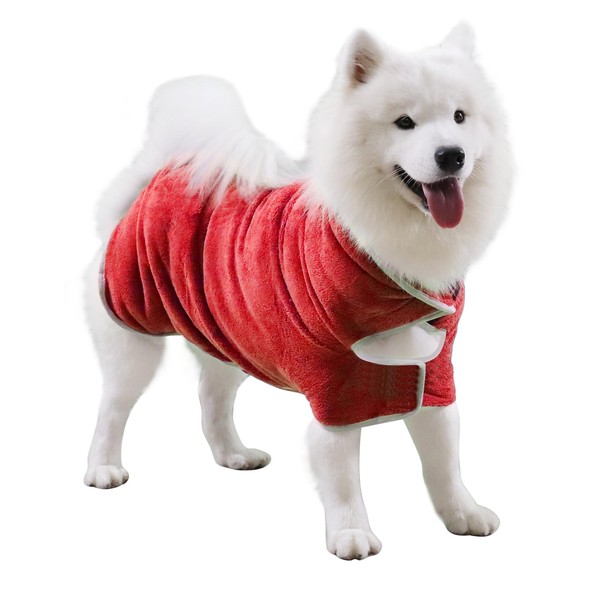 Gimilife Dog Towel, Dog Bathrobe Pet Grooming Towel Drying Coat