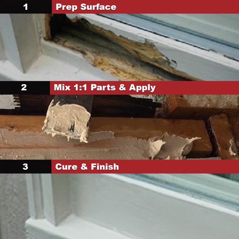 PC Products Wood Repair Epoxy Paste and Wood Hardener Kit,