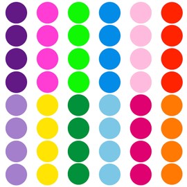 ELANE 48 Pcs Colorful Dry Erase Dots for Classroom Tables, Board for Desk, Sticker for Wall, Tables (6 Inch) (48)