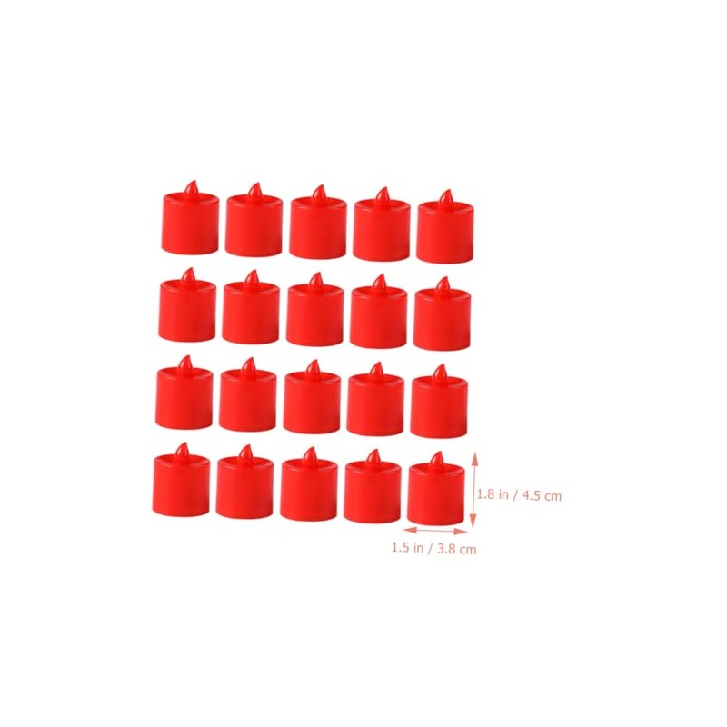 Velas LED Rojas sin Llama, 20 Piezas de Plástico