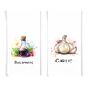 Italian Food Ingredients Flour Sack Kitchen Towel Set of 10,