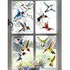 Iconikal 24-Count Large 6-inch Static Cling Window Decorations, Hummingbirds Flying