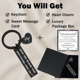 Drive Safe Keychain to Son Daughter from Mom Dad I Love You Keychain Gifts, Drive Safe Mom, Medium