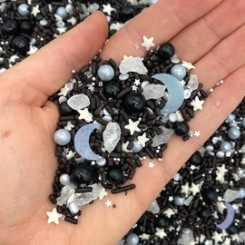 Moon Child Sprinkle Mix by Simply Sucré | Gothic Sprinkles Sprinkles | Star Sprinkles | Edible Sprinkles | 4 oz. 8oz. 16 oz. | Bulk Sprinkles | Galaxy Sprinkles (8 oz Jar)