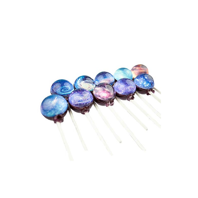 Galaxy Lollipops Universe Designs, 10 Pieces, Space Candy, Handcrafted in