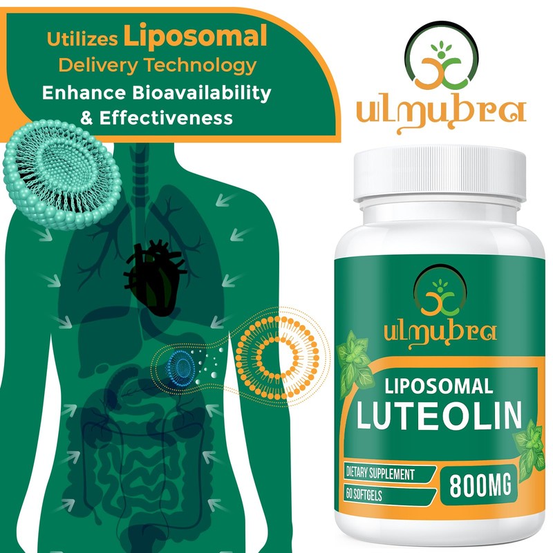 Ulmubra 800 MG Liposomal Luteolin Supplement - Maximum Absorption, Premium