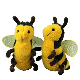 2PCS Cute Big Soft Plush Realistic Honey Bee Stuffed Animals Toy Doll, 6" Bumblebee Plushie Toys Best Birthday Christmas Anniversary Fiesta Party Classroom Prizes Gifts for Children Kids Baby Toys