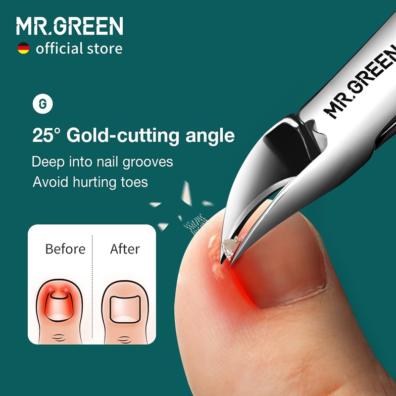 MR.GREEN Splash Resistant Nail Scissors Stainless Steel Nail Clipper Pedicure
