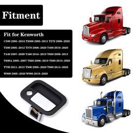R56-1025 HLK1077 Exterior Door Handle Fit for Kenworth T660 T680 T800 T880 W900 W990 T2000 T270 T300 T370 T400 T440 T460 T600 T600A T700 C500 Peterbilt 387 587, Driver Left Side Replace 760-5403