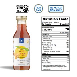 [KUZE FUKU & SONS] Yuzu Teriyaki with Ginger Marinade & Sauce, Versatile, Unique Flavor - Inspired by Traditional Japanese Cuisine (15.02 Fl. Oz)
