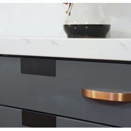 Clip-On Metal Cabinet and Drawer Labels – Reusable Chalkboard Labels for Kitchen, Bathroom, Dresser Drawers. Durable. Polished Edge. No Residue.