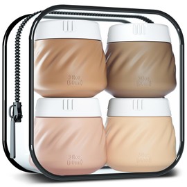 Gemice Contenedores de viaje para artículos de tocador, tarros de crema de silicona aprobados por la TSA de tamaño para viajar con bolsa de aseo, acce