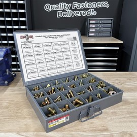 Grade 8 Hex Cap Screws Nuts Washers Fine Thread Zinc Yellow Assortment - 575 Pieces