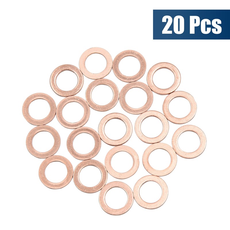 sourcing map Pack of 20 Flat Washers Copper Washers Sealing