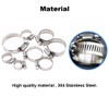 Glarks 100Pcs Adjustable 8-44mm Range 304 Stainless Steel Worm Gear