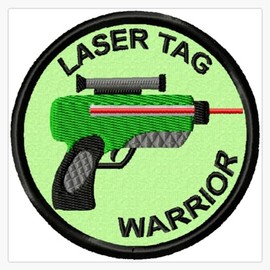 Leyland Designs Laser Tag Warrior Geek Merit Badge Bumper Sticker Window Water Bottle Decal 5""