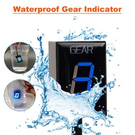 PETCHOR Motorcycle Gear Indicator 6 Speed Digital Gear Indicator Waterproof Gear Display Motorcycle Compatible with Yamaha, Black