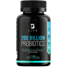 Probióticos 200 Billones | 11 Cepas con Inulina de Agave. 120 cápsulas de 500 mg para 2 meses | Probióticos para Hombre y Mujer. 200 Billion Probiotics. B Life