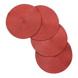 Vienna Woven Spiral Table Placemats 15 Inches Round Set of 4 Non-Slip Dining