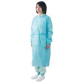 Kawanishi Industrial Clean Bells Non-Woven Fabric Isolation Gown, 10 Pieces, Blue [Non-woven Clothing] #7027
